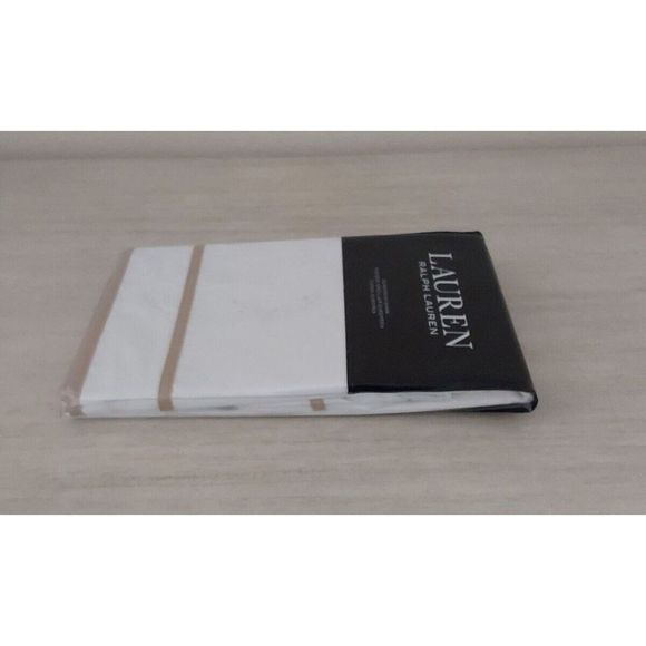 Ralph Lauren SPENCER BORDER SATEEN Cotton 300TC Clay Tan European Pillow Sham - Picture 6 of 9